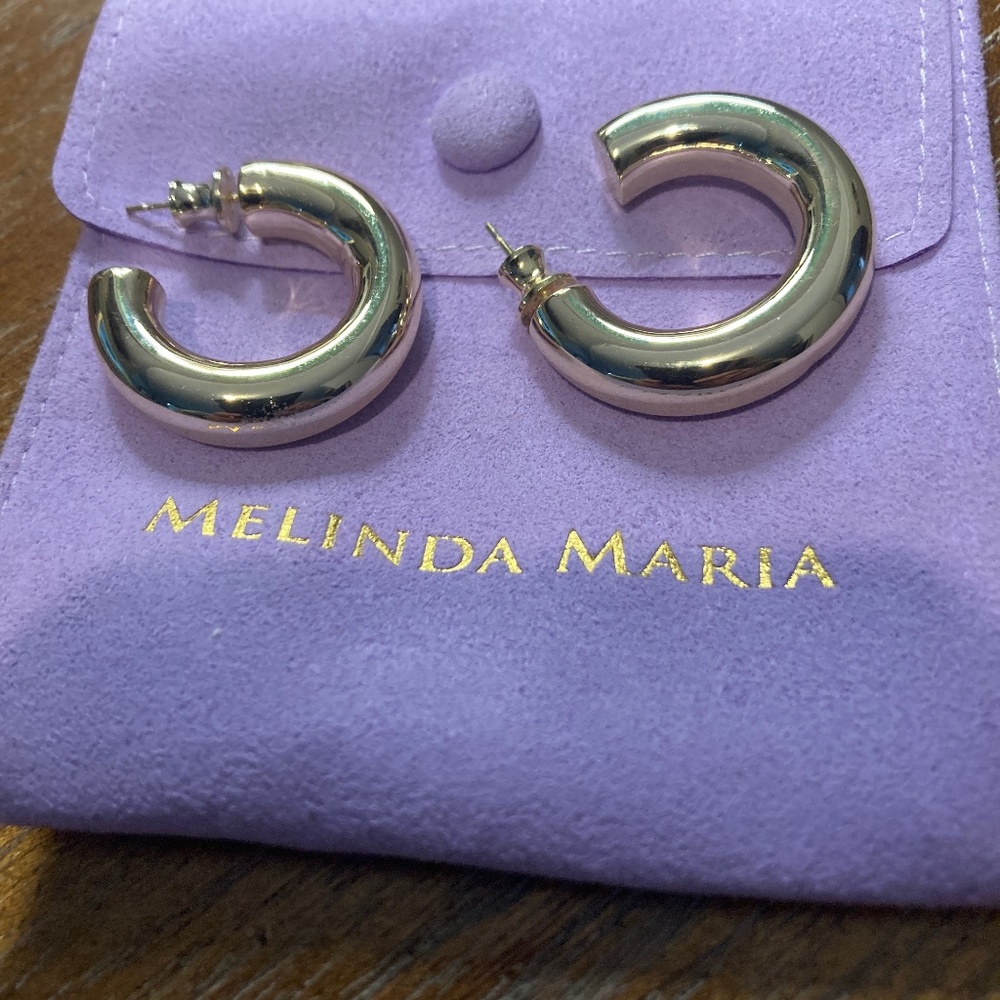 Melinda Maria gold hoop earrings